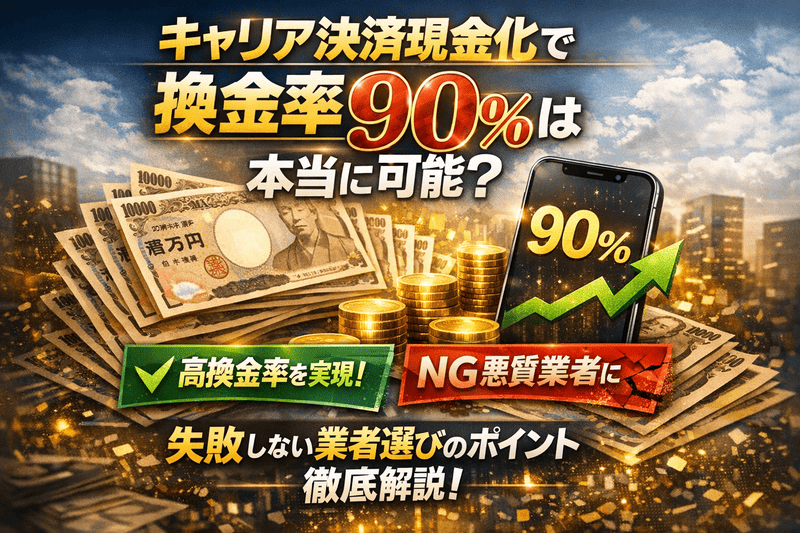 キャリア決済現金化で換金率90%は本当に可能か？真実と損をしない業者の選び方